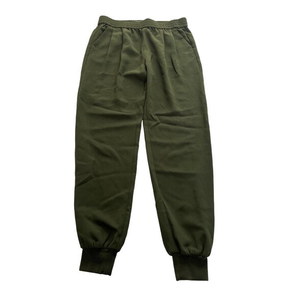Joie Mariner Crepe Crop Pants in Green - Picture 1 of 5